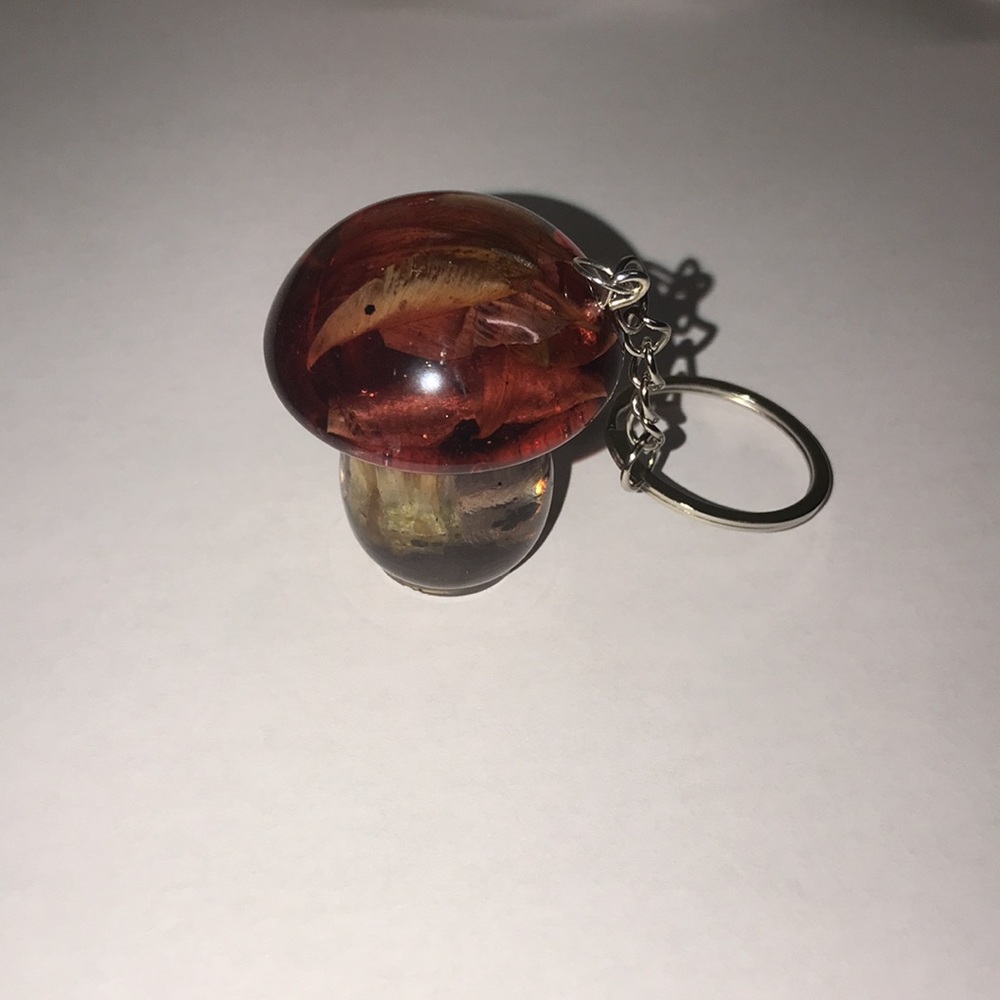 Mini Mushroom 🍄 Keychain with flower petals